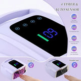 96W Rechargeable UV LED Nail Lamp Cordless UV Light for Nails with LCD Display Auto Sensor 4 Timer Setting