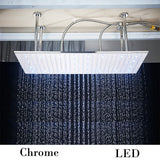 Nickel/Chrome/Black LED 40cm/80cm rectangular brass shower nozzle faucet bathroom accessories