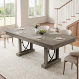 71 inch Wood Elegant Dining Table Heat-Resistant Supporting 500 lbs Dual Large Storage