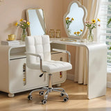 Furmax Mid-Back Office Task Chair Ribbed PU Leather Executive Chair Modern Adjustable