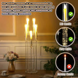 8Sets Acrylic Candelabra Centerpieces for Wedding with LED Candles