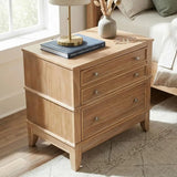 27.3 Inch Solid Wood Nightstand, Century ern Night Stand with Big Ders