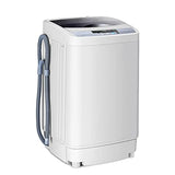 Portable compact washing machine for small spaces, stainless steel drum, white, 12lbs capacity