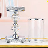 Candle Holders for Pillar Candle, Pillar Crystal Candle Holders for Wedding