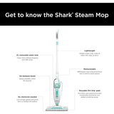 Shark Steam Mop w/ 2 Machine Washable Dirt Grip Pads, Removable Water Tank