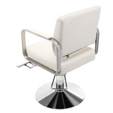 360° Rotatable Barber Chair Adjustable Hair Salon Chair White Stylist Chair for Hair Salon
