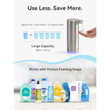 Automatic Foaming Soap Dispenser Touchless, 0.2s Fast Sensor, USB-C Rechargeable, Smudge-Resistant, Hand Soap Dispenser