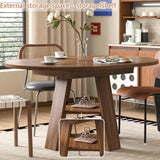 43-59in Extendable Round Conference Table for 4-8, Oval Wooden Meeting Table with Storage Shelf