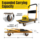 Foldable Platform Truck Push Dolly 330 Lb Capacity 28.75" 18.75" X 33" Heavy‑Duty Utility Cart