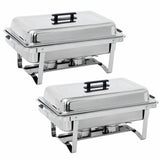 2 Pack 8 QT Folding Stainless Steel Chafing Buffet Chafing Dish Sets with Warmer