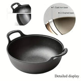 2pcs Cast Iron Pan Versatile Skillet Non-Stick Durable Cookware For Home Restaurant