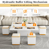 U-Can Lift-Top Coffee Table with 4 Storage Table for Living Room