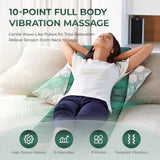 Full Body Massage Mat with Heat, 10 Vibrating Motors for Pain Relief