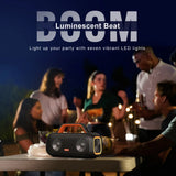 DOSS Outdoor Portable Speaker Powerful 60W Stereo and Bass Sound Box Power Bank IPX6 Waterproof LED Light