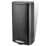8 Gallon / 30L Step Trash Can, Stainless Steel Garbage Bin Removable Inner Bucket for Kitchen Rubbish W/ Silent Lid Soft-Close