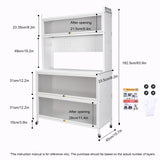 Kitchen Pantry Cabinet Kitchen Hutch with Microwave Stand Station Multi-Purpose
