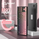 MAMBASNAKE x FREEWOLF M87 75% Wireless Membrane Keyboard  Silent Rainbow Backlit Bluetooth