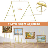 Heavy Duty Metal Easel Stand for Sign, Adjustable Chain, 4-Tier Height, for Wedding, Posters