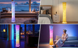 52" Simple Design Soft Light Floor Lamp, Morden Slim RGB 16 Color Remote