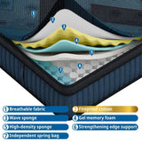 14 Inch King Mattress Hybrid Memory Foam Mattress, Pressure Relief