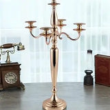 4Pcs 5 Arm Gold Metal Candlestick Holder for Wedding Decorative(28 Inch