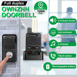 Wireless Voice Duplex Intercom Doorbell 500M Hand Free Two Way Wireless Doorbell