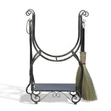 Metal Firewood Rack Set with 4 Fireplace Tools Fireside Wood Storage Organizer