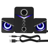 USB Computer LED Speakers System Subwoofer Stereo Bass Control