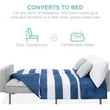 Linen Fabric Split-Back Plush Sofa for Living Room, Bonus Room, or Overnight Guests with 2 Pillows