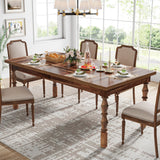 Tribesigns 62” Wood Patio Table for 4-6 People, Farmhouse Large Indoor/Outdoor Dining Picnic Table