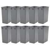 10 Pack 35 QT Garbage Waste Recycling Bin Easy To Clean Waste Trash Rubbish Bin