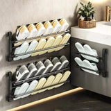 Bathroom Seamless Slip Simple Shoe Rack Wall-mounted Folding storage rack