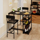 Dining Table Set for 2,3 Piece Kitchen Table Set with PU Cushion Chairs