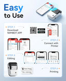 B1 Label Maker Machine, Thermal Label Printer Easy to Use for Office, Home, Business, Came with 1 Roll White Label(Slive
