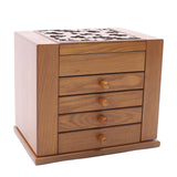 5-tier Wooden Large Capacity Storage Box  w/ Drawers Mirror for Bracelets
