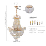 ARLGSITE Luxury Gold Crystal Chandelier Elegant Dazzling K9 Crystals Ceiling Light