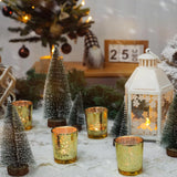 Gold Votive Candle Holders Set of 24, Speckled Mercury Glass for Wedding