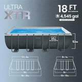 18 ft x 9 ft 52 in Rectangular Above Ground Pool Set with Steel Frame