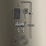 Bathroom Shower Full Set Black White Gray Bathtub Shower System Rain Pressurized Digital LED Shower MD DC PRINT