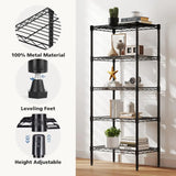 JHK 3-5 Tier Metal Wire Storage Shelves Adjustable Storage Racks Heavy Duty Standing Shelf Organizerd