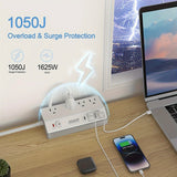 1pc Fast Charging Desktop Edge Power Strip Surge Protector W/ USB C,,8.8Ft