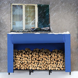 Firewood Storage Rack 5.4ft Vertical Outdoor Firewood Rack with Cover Heavy Duty Fire Log Holder Adjustable Metal Fire Wood Rack