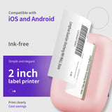 Mini Label Printer Maker Portable 2 Inch Thermal Wireless Bluetooth Stickers Printer for Home School Compatible IOS Android