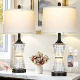 Modern Table Lamps for Living Room 26"with 2 Textured LED Night Light