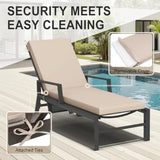 Crestlive Outdoor Chaise Lounge Cushions 3 Years Fade Resistant Water Resistant
