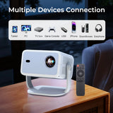 Home Android 14 WiFi6 BT5.4 Portable Movie Projector with 360° Correction