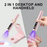 Rechargeable Handheld UV Nail Lamp With Stand, Mini Portable Wireless Nail Lamp With LCD Display,