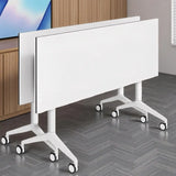Large Meeting Podcast Table, 47.3 L x 23.6 W x 29.5 H, Wooden Training Table with Metal Legs for Office