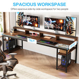 Tribesigns 78.74 Inches Extra Long Two-Person Desk, Double Computer Desk