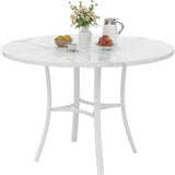36" Round Dining Table or 4, aux Marble Dinette with Metal e or Kitchen, Aparent